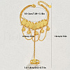 Elegant Middle Eastern Floral Brass Charm Bracelet with Coin Chains TF1222-7