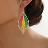 Alloy Leaf Dangle Earrings ST8779-4