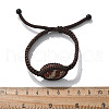 Adjustable Oval Natural Red Jasper Braided Bead Bracelets BJEW-H626-02-13-5