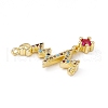Brass Micro Pave Cubic Zirconia 2-Loop Pendants KK-E068-VC025-4