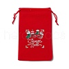 Christmas Theme Rectangle Velvet Bags TP-E005-01C-2
