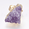 Adjustable Druzy Crystal Finger Rings RJEW-L082-01G-1