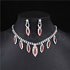 Horse Eye Rhinestone Pendant Necklaces & Stud Dangle Earrings Sets for Women WG365F8-02-1