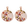 Brass Micro Pave Cubic Zirconia Pendants KK-D061-11RG-1