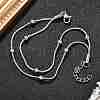 304 Stainless Steel Satellite Chains Multi-strand Bracelets for Men Women BJEW-Q038-11P-2