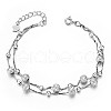 SHEGRACE Rhodium Plated 925 Sterling Silver Multi-strand Bracelets JB406A-1