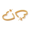Rack Plating Brass Heart Stud Earrings EJEW-R151-03G-2