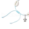 Alloy Turtle Charm Bracelets BJEW-JB11758-03-3