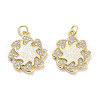 Brass Micro Pave Clear Cubic Zirconia Pendants KK-L213-021G-1