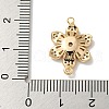 Brass Pave Clear Cubic Zirconia Flower Links Connector Charms KK-K378-24G-3