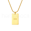 Stylish Stainless Steel 12 Zodiac Rectangle Pendant Necklaces for women GA2858-10-1