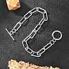 Tarnish Resistant 304 Stainless Steel Paperclip Chain Bracelets BJEW-O186-03P-5
