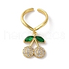 Brass Micro Pave Cubic Zirconia Open Cuff Rings for Women RJEW-U057-15G-4