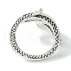 Snake Alloy Wrap Open Cuff Rings RJEW-K275-55AS-3