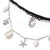 304 Stainless Steel Starfish & Shell & Turtle Tassel Thigh Leg Chains AJEW-AN00655-3