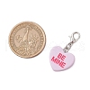 Heart with Word Be Mine Resin Pendant Decorations HJEW-JM03111-3