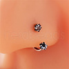 Double Star 304 stainless Steel Rhinestones Circular/Horseshoe Barbell Nose Rings FS-WG1E738-04-1