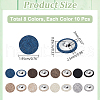 WADORN 80Pcs 8 Colors 1-Hole Linen Button DIY-WR0003-45-2