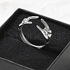 304 Stainless Steel Rock & Roll Hand Gesture Cuff Rings for Women Men RJEW-B118-02P-1