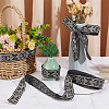 Ethnic Style Polyester Jacquard Fleur De Lis Ribbon OCOR-WH0086-72A-01-4
