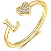 Adjustable Brass Rhinestone Cuff Rings FS-WG29D83-12-1