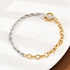 304 Stainless Steel Cable & Rope Chain Bracelets for Women BJEW-K279-03GP-3