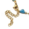 Golden 304 Stainless Steel Heart Link Chain Bracelet with Enamel BJEW-E088-01G-4
