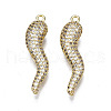 Brass Micro Pave Clear Cubic Zirconia Pendants ZIRC-S068-054-NF-2