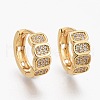 Brass Micro Pave Clear Cubic Zirconia Huggie Hoop Earrings EJEW-L231-45G-1