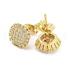 Brass Micro Pave Cubic Zirconia Ear Studs EJEW-P261-32G-2