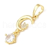 Brass Micro Pave Cubic Zirconia Pendants KK-D357-34G-2