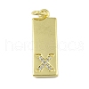 Brass Micro Pave Clear Cubic Zirconia Pendants KK-P266-06G-X-1