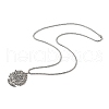 304 Stainless Steel Hollow Tree of Life Pendant Box Chain Necklaces NJEW-M086-04P-2