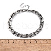 304 Stainless Steel Rectangle Link Chains Bracelets for Men & Women BJEW-D042-36P-3