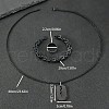 304 Stainless Steel Chain Bracelets & Rectangle Pendant Necklaces & Rings for Men FS-WGDB989-01-4