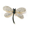 Dragonfly Alloy Rhinestone Brooches for Backpack Clothes JEWB-M067-08G-1
