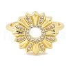 Brass Micro Pave Cubic Zirconia Cuff Rings for Women RJEW-P129-06B-G-3