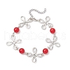 Alloy Natural Malaysia Jade Link Bracelets for Women BJEW-JB11684-05-2