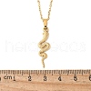 304 Stainless Steel Snake Pendant Necklaces for Women Men NJEW-Z063-03G-04-3