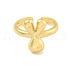 Brass Letter Open Cuff Rings for Women RJEW-G313-01Y-G-2