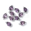 Brass Pave Cubic Zirconia Connector Charms KK-F892-53P-01-1
