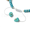 Natural Magnesite & Synthetic Turquoise Bead Charm Bracelets BJEW-JB11517-01-4