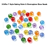 350Pcs 7 Style Baking Paint & Electroplate Glass Beads EGLA-YW0001-18-4