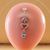 316L Surgical Stainless Steel Micro Pave Clear Cubic Zirconia Belly Rings FS-WG9E32A-07-1