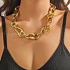 Acrylic Chunky Coffee Bean Link Chain Necklaces NJEW-D313-01C-1