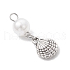 Ocean Themes Alloy & ABS Plastic Imitation Pearl Pendants PALLOY-JF03879-4