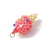 Glass Seed Beaded Ice Cream Pendants PALLOY-MZ00550-01-4