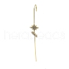 Brass Crystal Rhinestone Ear Wrap Crawler Hook Earrings for Women EJEW-C097-04G-03-1