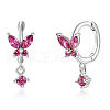 S925 Silver Butterfly Ear Cuffs with Multicolor Zirconia CY9476-4-1