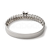 Stainless Steel 2 Lines Butterfly Hinged Bangles for Women BJEW-G719-21P-3